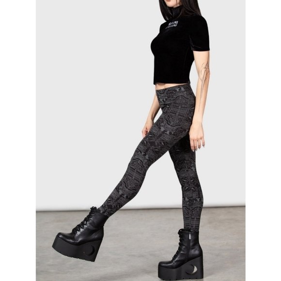 Killstar x Wednesday Adamms I'm Saaaoory Leggings - Picture 2 of 3